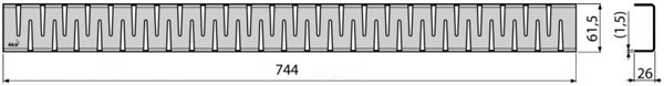 Водосточная решетка Alcaplast ZIP-750M, нержавеющая сталь (мат.)