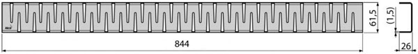 Водостічна решітка Alcaplast ZIP-850M, нержавіюча сталь (мат.)