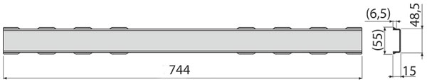 Водосточная решетка Alcaplast SOLID-750M, нержавеющая сталь (мат.)