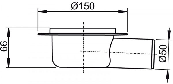 Корпус зливного трапа Alcaplast, Ø 50 мм, з бічною підводкою (APV7000)