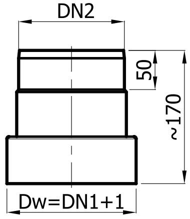 Редукція Darco RD Ø 120/130 чорна сталь 2 мм