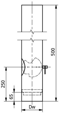 Труба димохідна Darco 0,5 м Ø 150 з конденсаційним переходом, шибером, ревізією, чорна сталь 2 мм (антрацит)