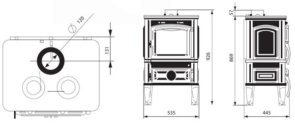 Печь с варочной поверхностью FerGuss LAWA COOK 10,2 кВт, с шибером
