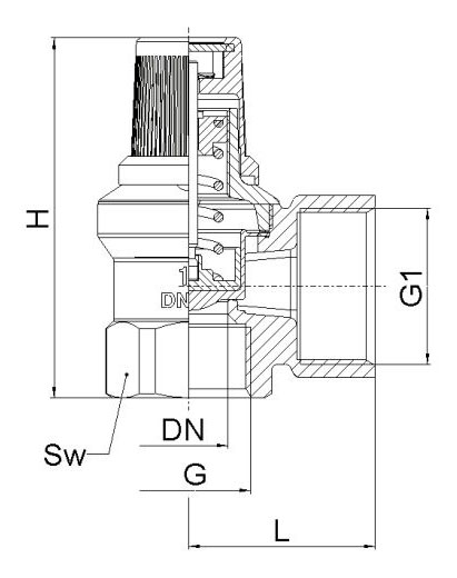 Запобіжний клапан HERZ для котла потужністю до 75 кВт, PN 2,5