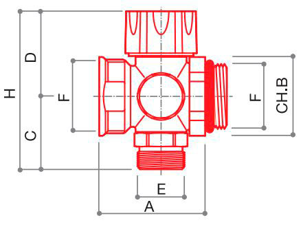 Коллектор Luxor на 1 выход со встроенным вентилем с предварительной настройкой G 3/4