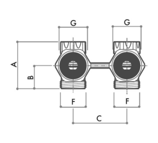 Клапан нижнього підключення Luxor M 178 G 3/4х3/4' кутовий
