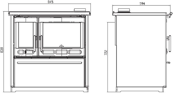 Піч з варильною поверхнею і духовкою Plamen 850 Glas N, 8 кВт, біла