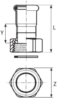 Накидна гайка сталева Ø 22 мм х внутрішня різьба 3/4, оцинкована RM steelPRES 383/002 (383022012)