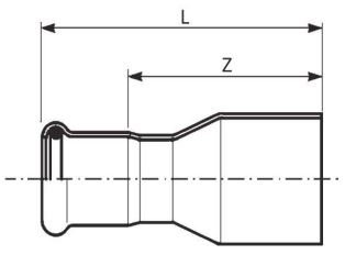 Переходник стальной Ø 42х28 мм, оцинкованный RM steelPRES 391 (391042028)