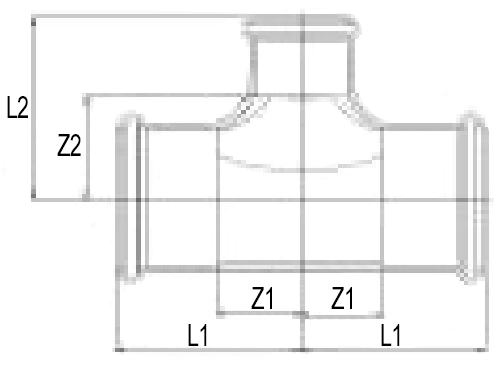 Редукционный тройник стальной Ø 35х22х35 мм, оцинкованный RM steelPRES 392 (392035022)