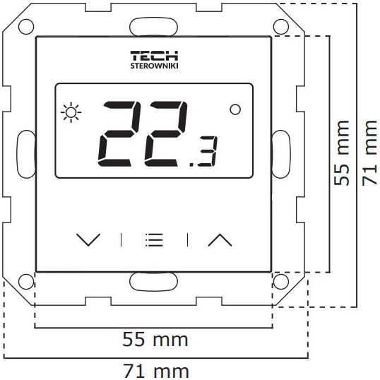 Дротовий кімнатний добовий термостат TECH ST-F-2z v1 (під рамку)
