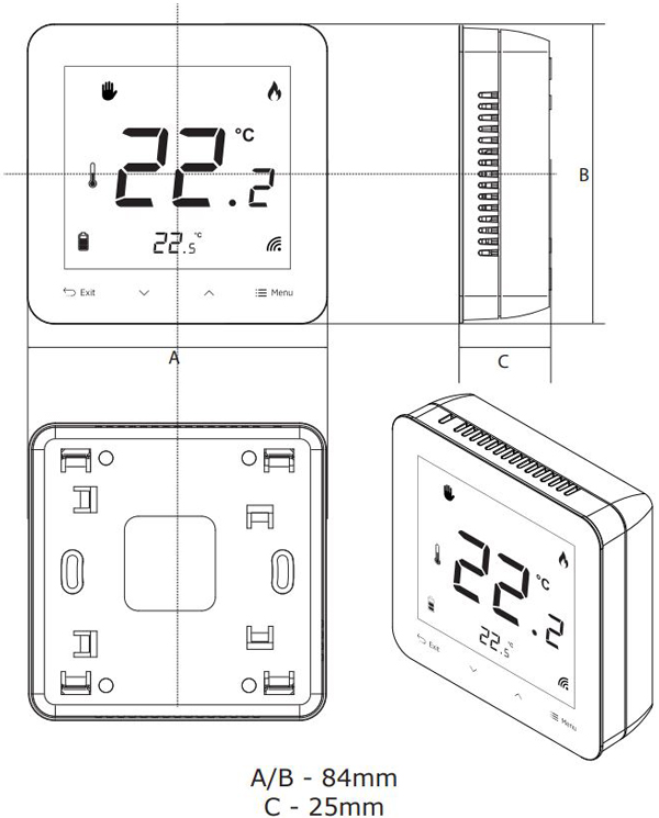 Бездротовий кімнатний регулятор TECH R-8s PLUS з датчиком вологості (можливість підключення теплої підлоги)