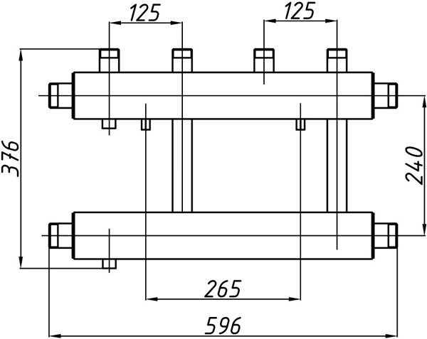 Колектор сталевий в кожусі виходи вгору TermoJet К22В.125 (240)