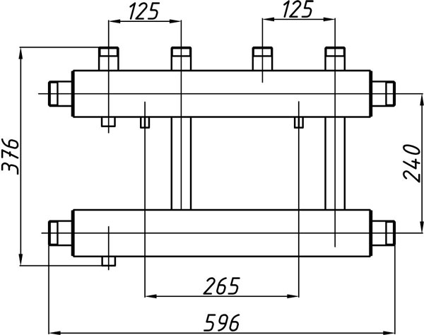 Колектор сталевий виходи вгору TermoJet К22В.125.(240)