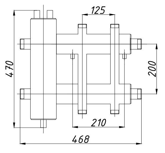 Колектор сталевий комбінований з гідрострілкою СК26 в кожусі TermoJet КГС22ВН.125.(200)