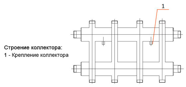 Коллектор стальной выходы вверх и вниз TermoJet К62ВН.125 (200)