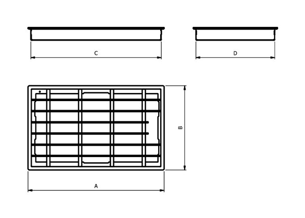 Вентиляционная решетка решетка с жалюзи для закрепления под потолком KRVD 450x240 черная Ventlab