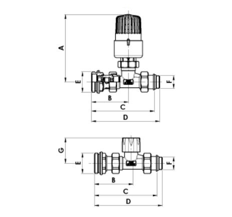 Комплект термоклапанів Luxor KA 1191 G 1' для підключення високотемпературного контуру до GP 1190