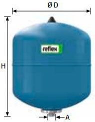Гідроакумулятор вертикальний Reflex DE 33 л, 10 бар